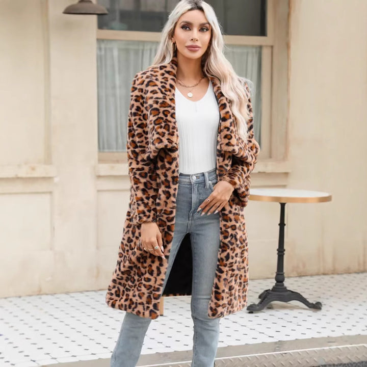 Lune London Leopard Print Faux Fur Coat for Women
