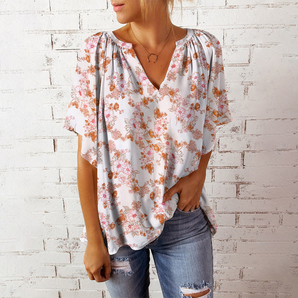 Women Lightweight Floral Pattern Blouse Lune London