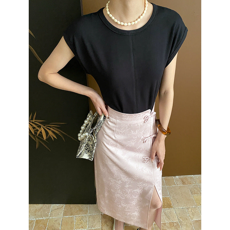 Women's Elegant Wrap Midi Dress with Transparent Details Chic & Stil