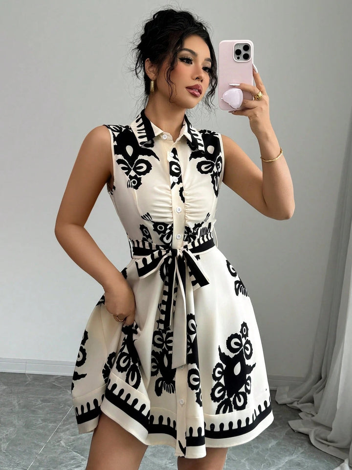 Lune London A-line button-up shirt dress for women