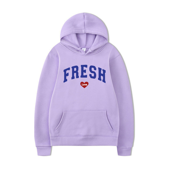 Women's hoodie with playful lettering and soft inner fleece Lune London