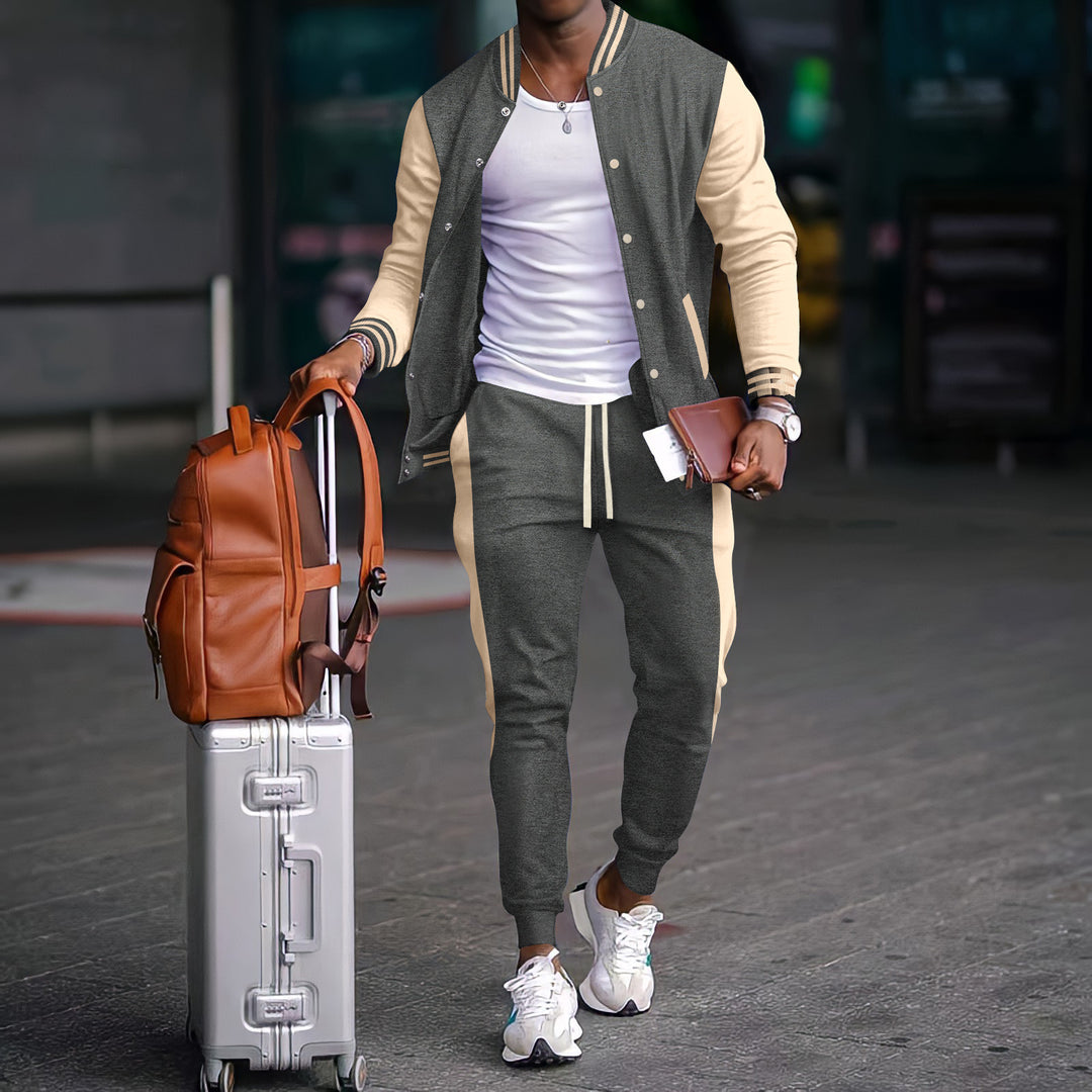 Men's sports tracksuit set with functional pockets and elastic waistband Lune London