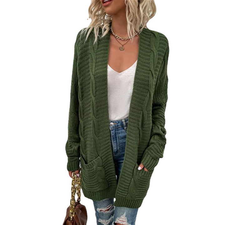 Women Chunky Knit Cardigan with Deep Pockets and Open Front Lune London