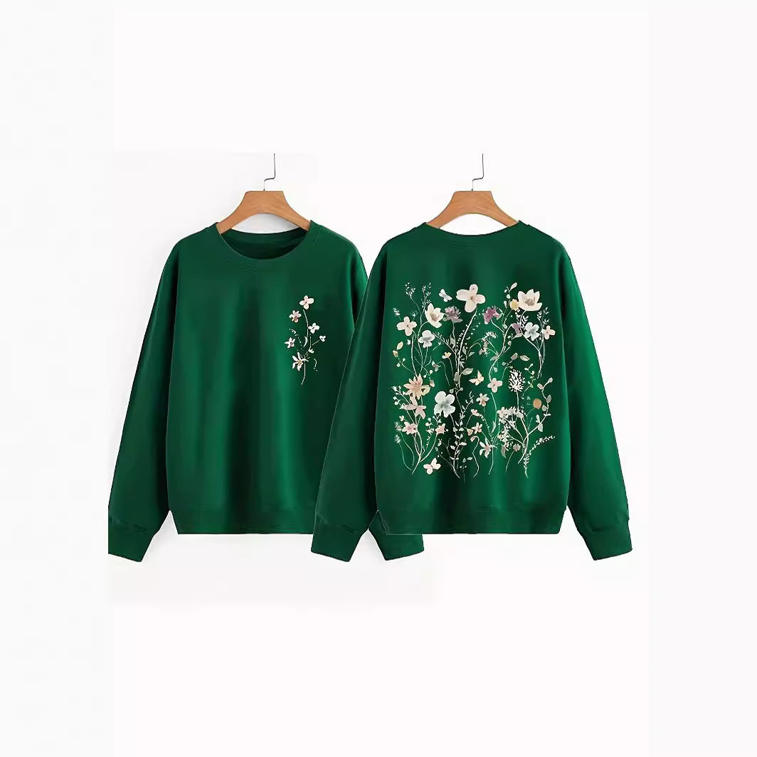 Sweat-shirt pour femmes avec design floral et doublure intérieure douce Chic & Stil