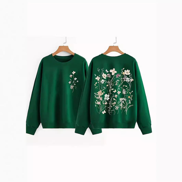 Sweat-shirt pour femmes avec design floral et doublure intérieure douce Chic & Stil