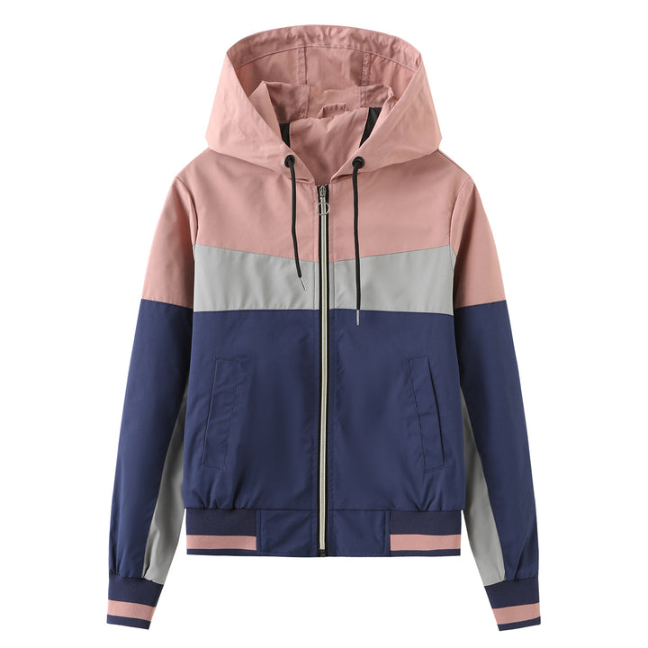Fashionable women's windbreaker with contrasting color accents Chic und Stil