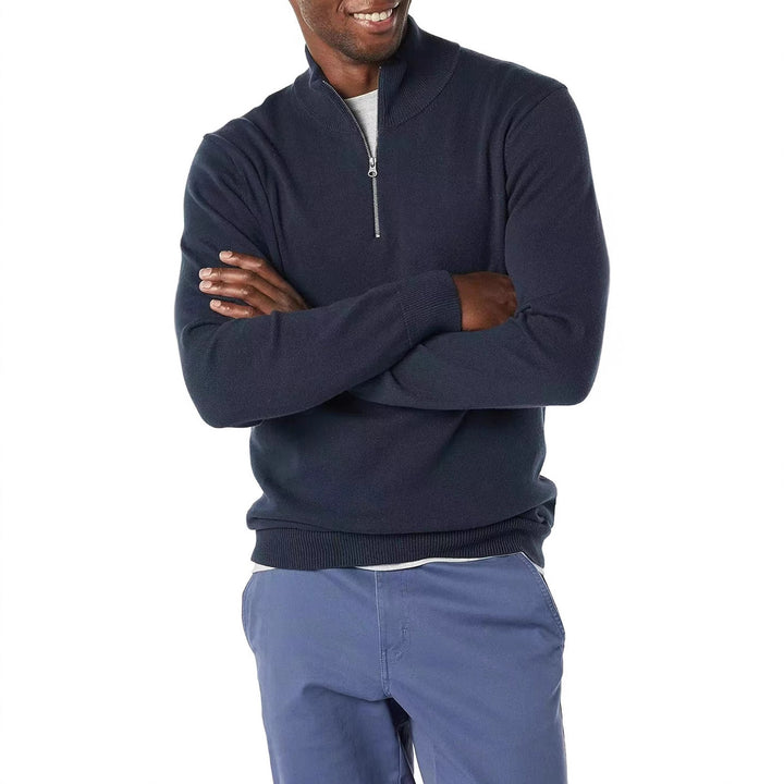 Elegant pullover for men with a turtleneck and full zipper Lune London