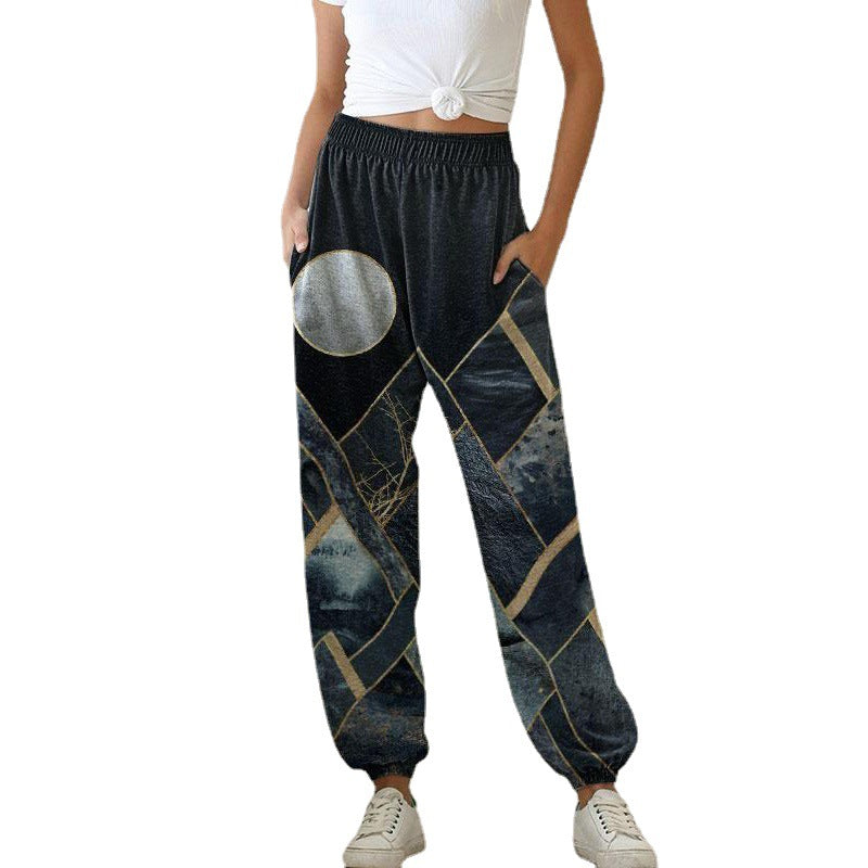 Women geometric print leisure pants Lune London