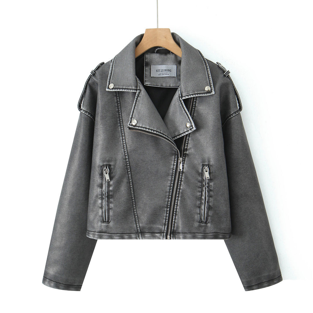 Elegant motorcycle jacket for women with zipper closure and practical pockets Lune London