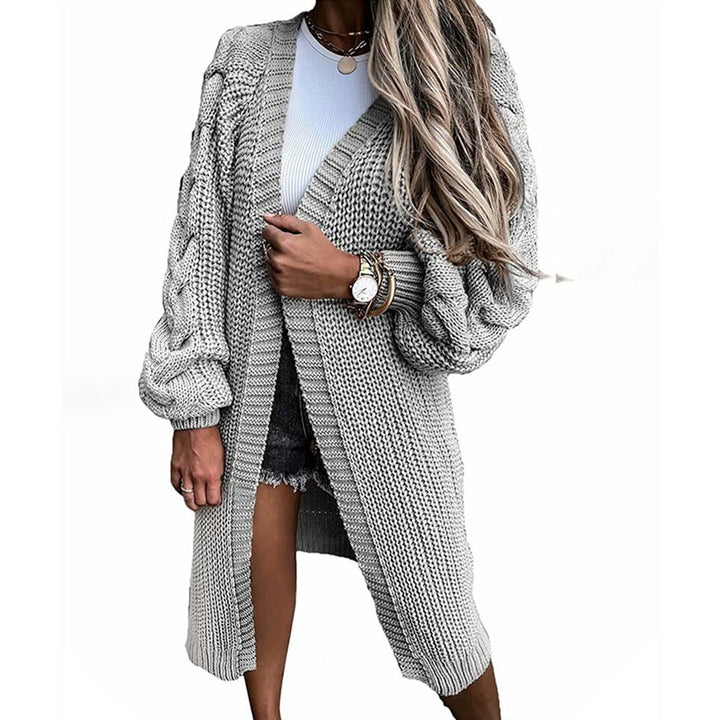 Cardigan en tricot épais pour femmes avec des manches volumineuses et une ouverture devant Chic & Stil