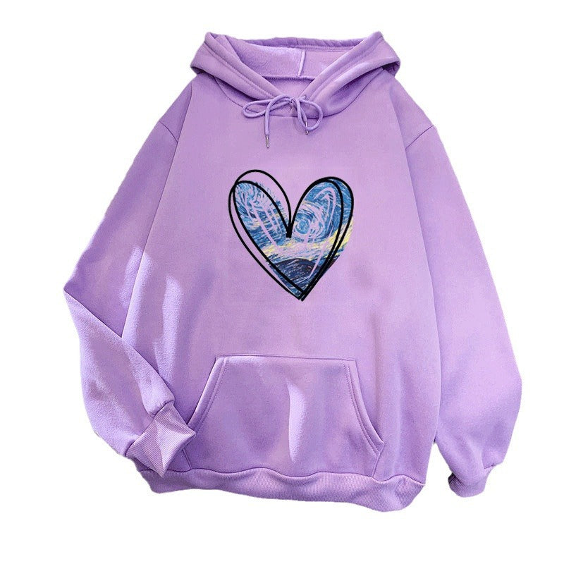 Women’s hoodie with artistic heart design Chic & Stil