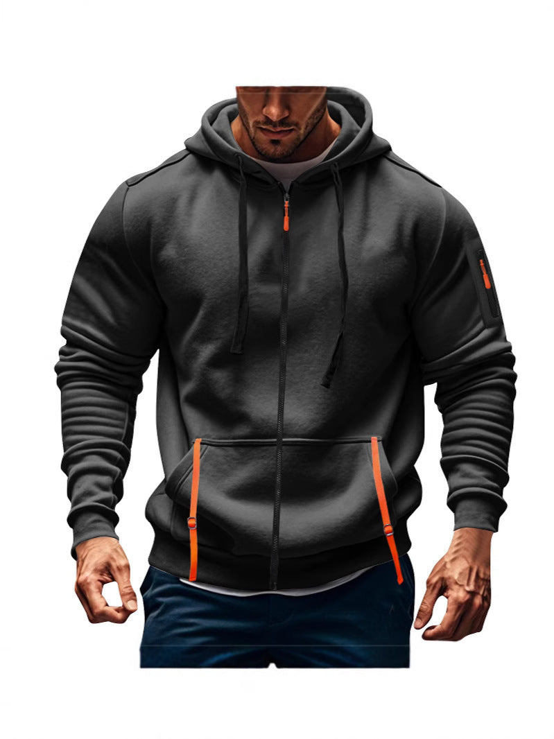Sporty hooded jacket for men with practical zip pockets Lune London