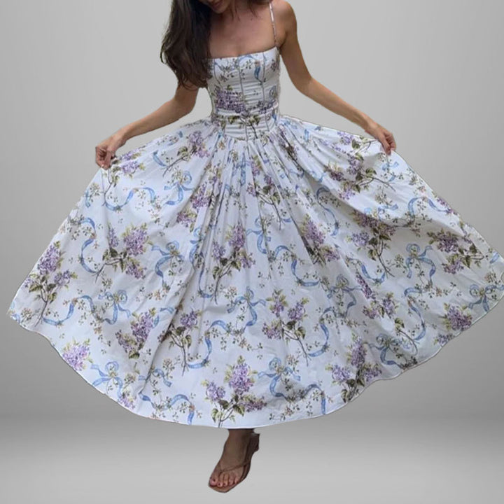 Robe maxi femme avec motifs floraux et haut froncé Chic & Stil