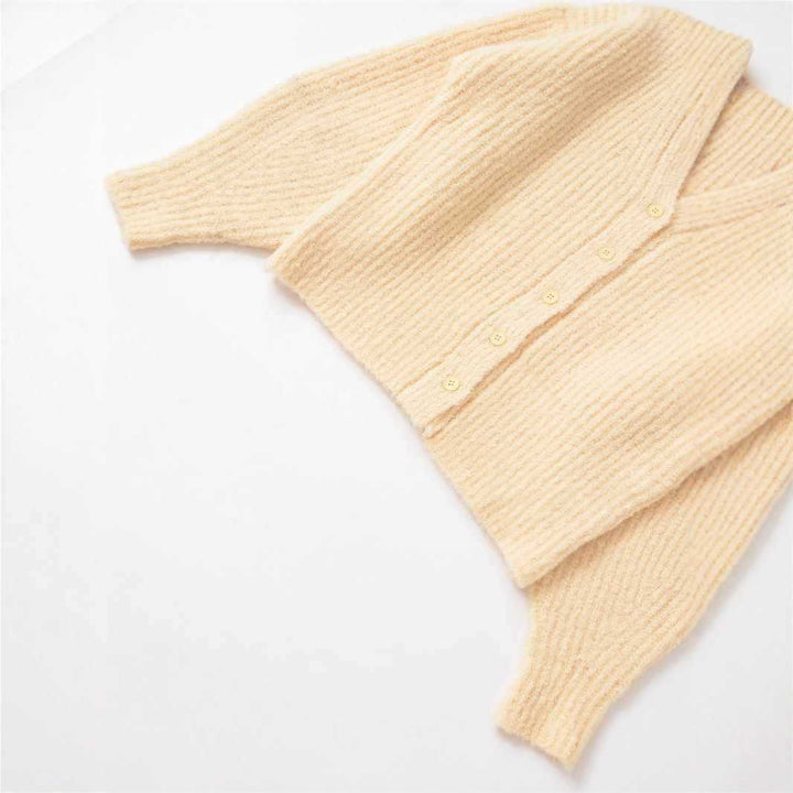 Ladies comfortable knitted cardigan with classic button details Lune London