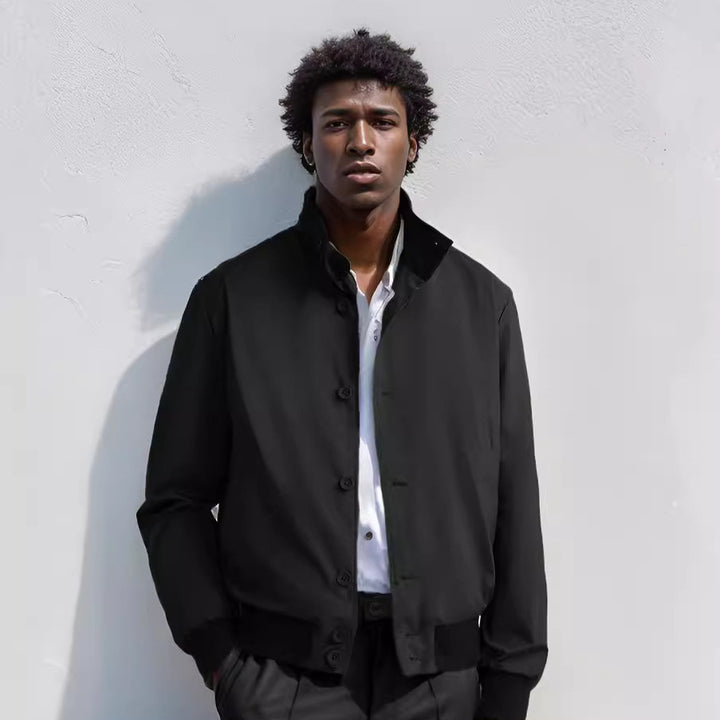 Trendy casual jacket for men with protective high collar and practical pockets Lune London