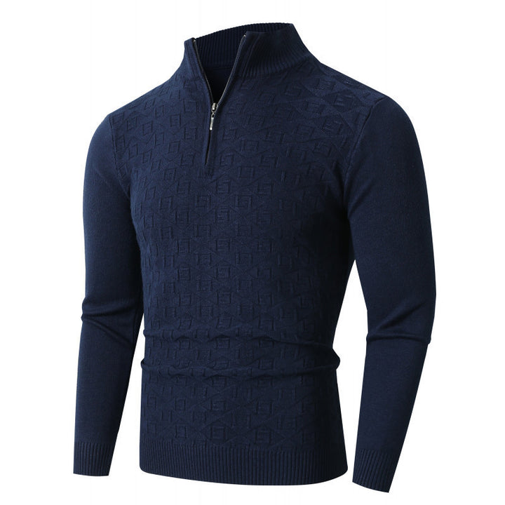 High-quality knitted sweater for men with half-zip Lune London
