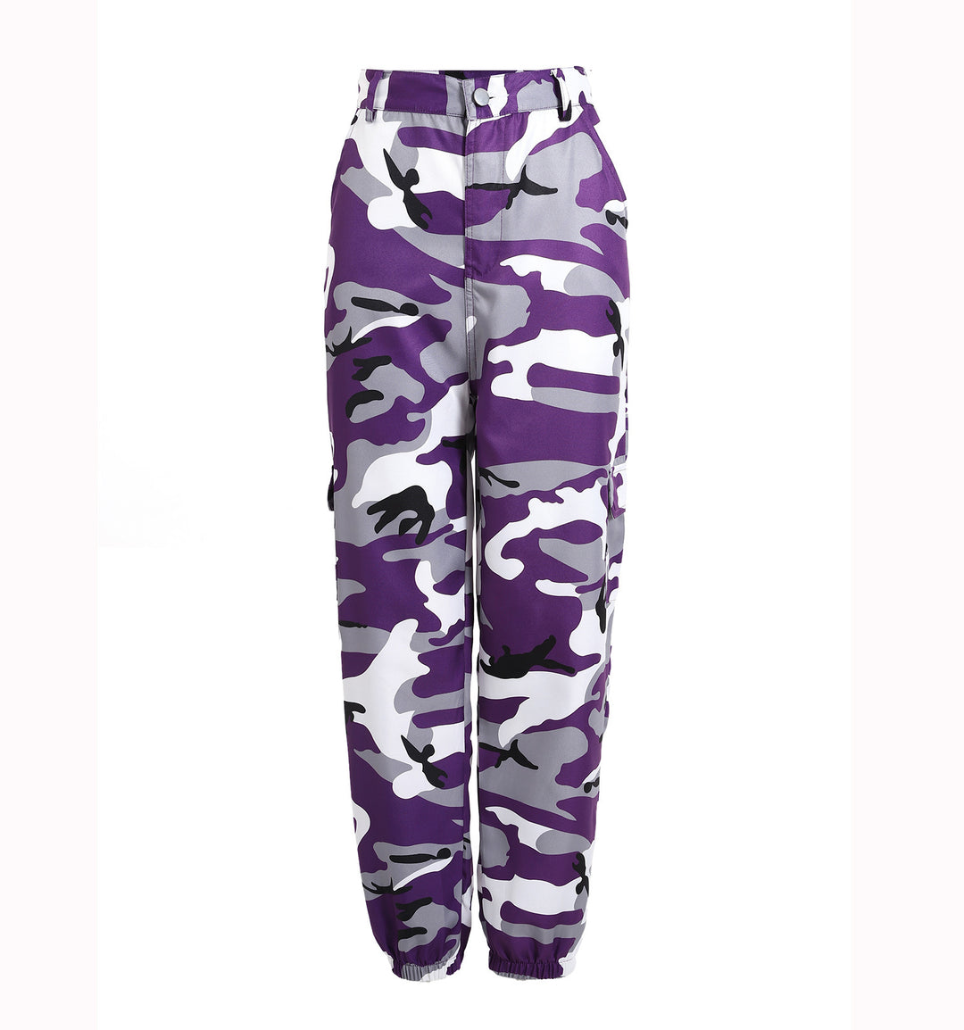 Camouflage sports pants for women with elastic waistband and side pockets Lune London