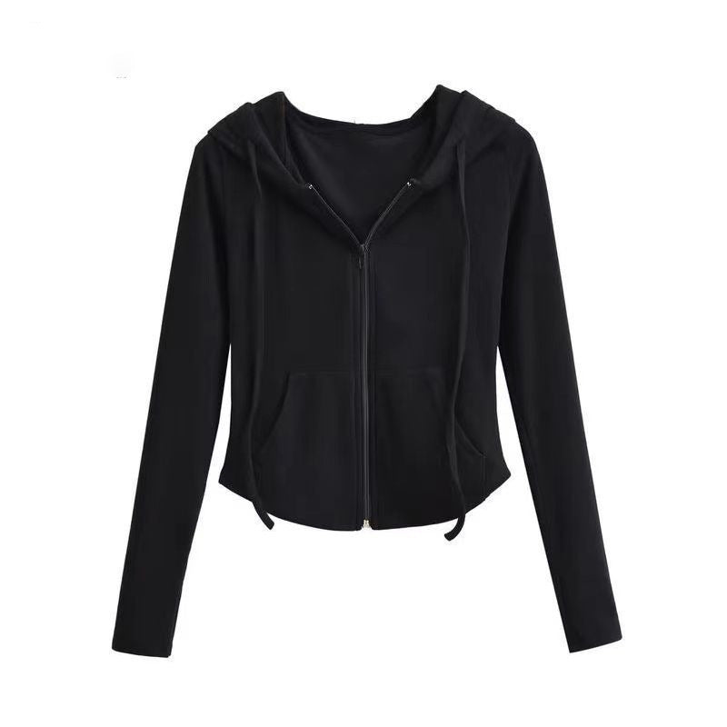 Ladies fashionable hoodie with practical zipper Chic & Stil