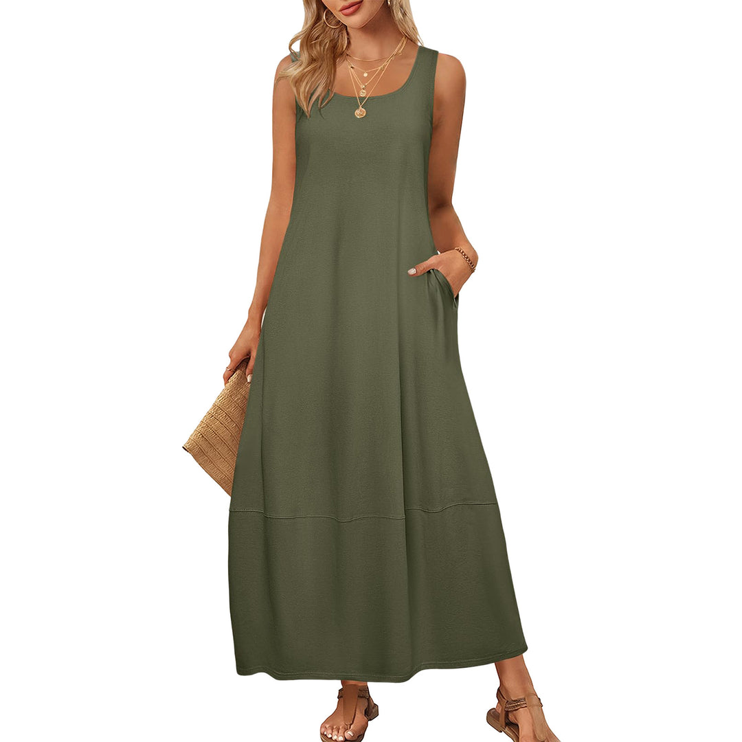 Casual cut maxi dress for women with practical pockets Lune London