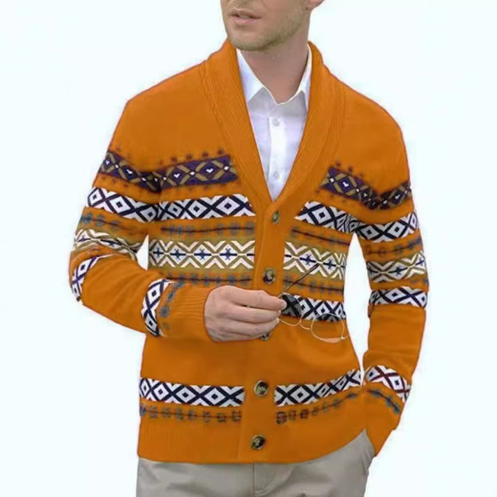 Men's knit jacket with creative pattern Lune London