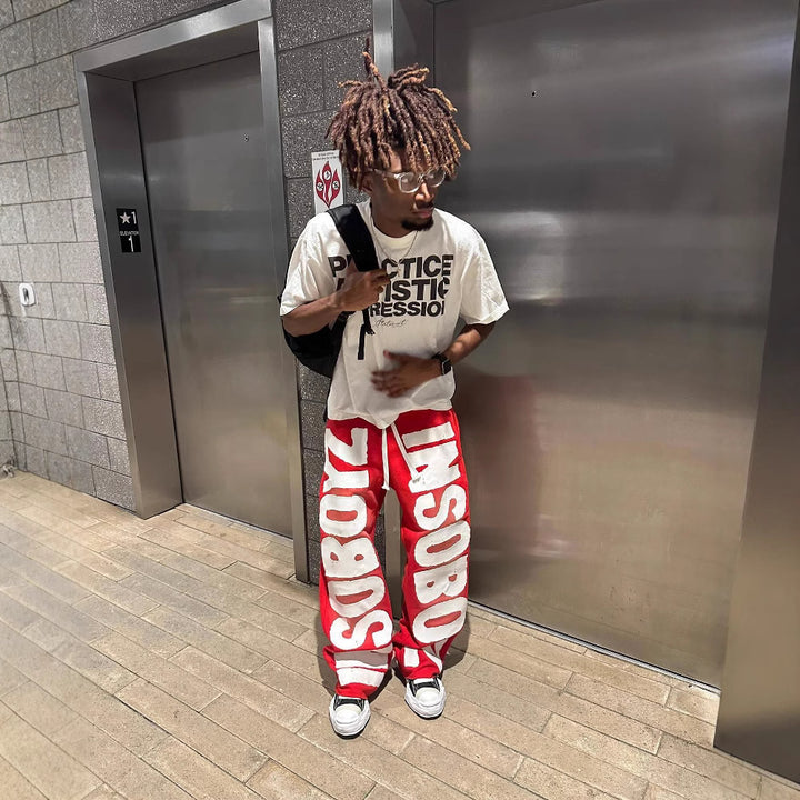 Women's leisure pants with trendy statement print Chic & Stil