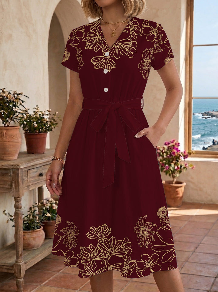 Women’s midi dress with floral design and comfortable fit Lune London