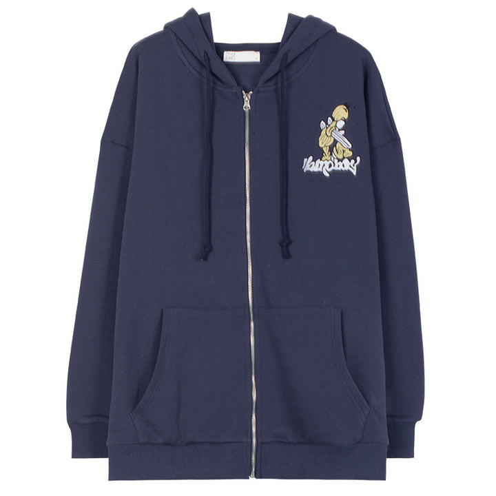 Women's hooded jacket with unique embroidered design Chic & Stil