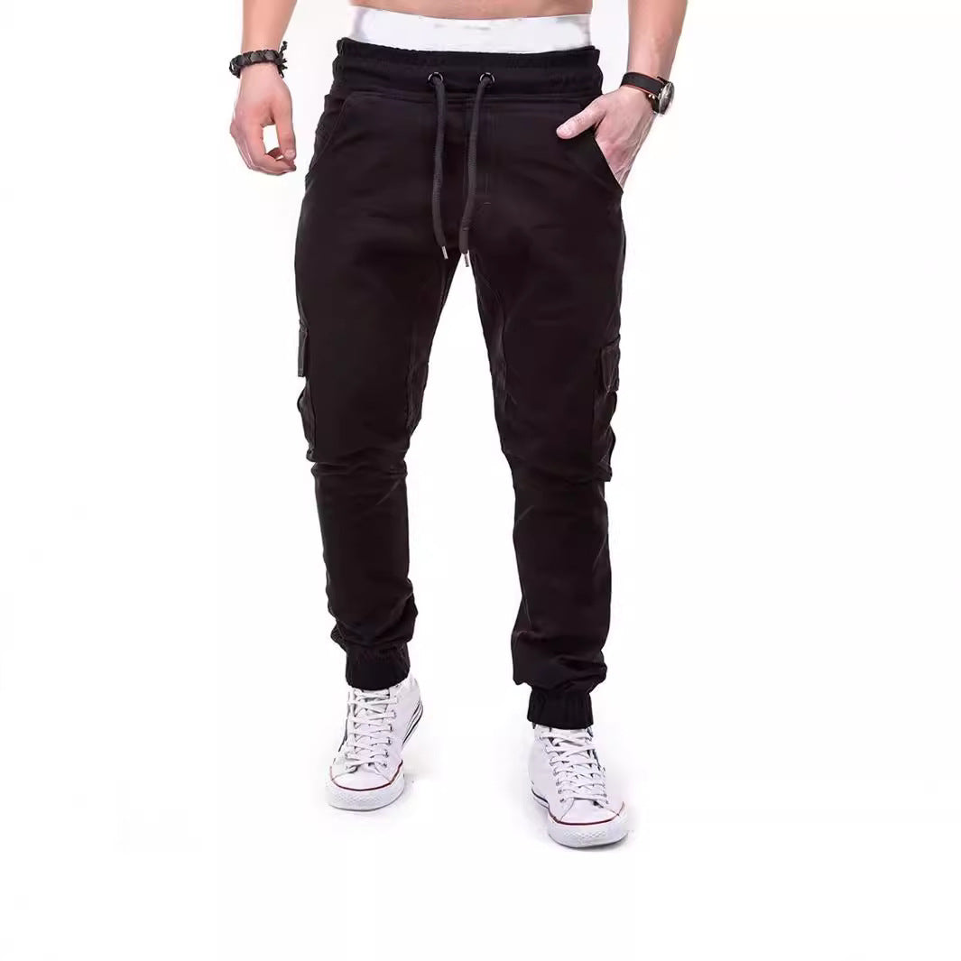 Men's Cargo Pants with Elastic Waistband and Practical Multifunctional Pockets Lune London