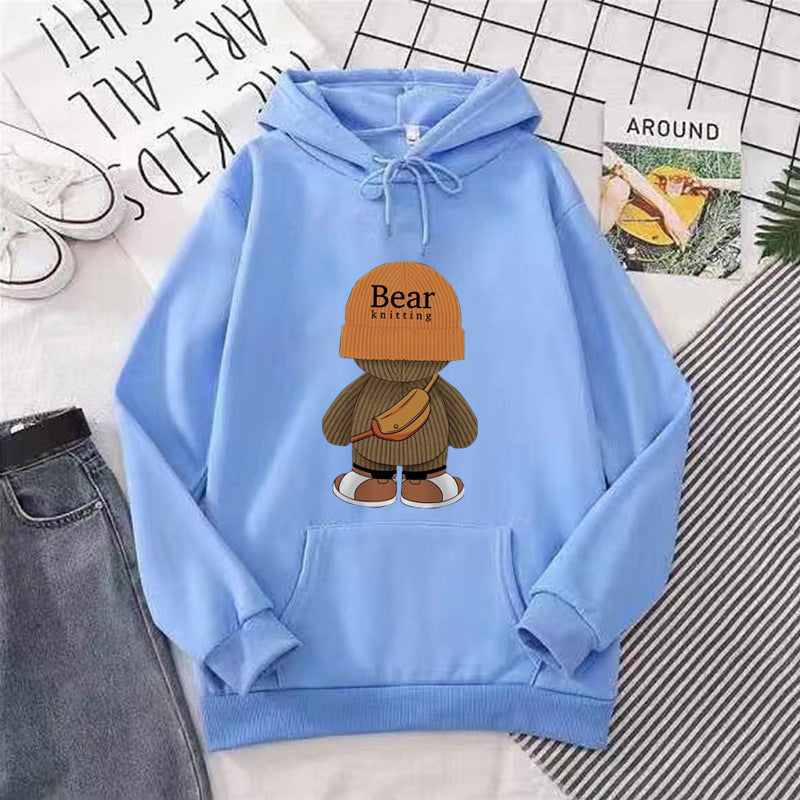 Women's hoodie with playful bear design and high-quality fleece Chic & Stil