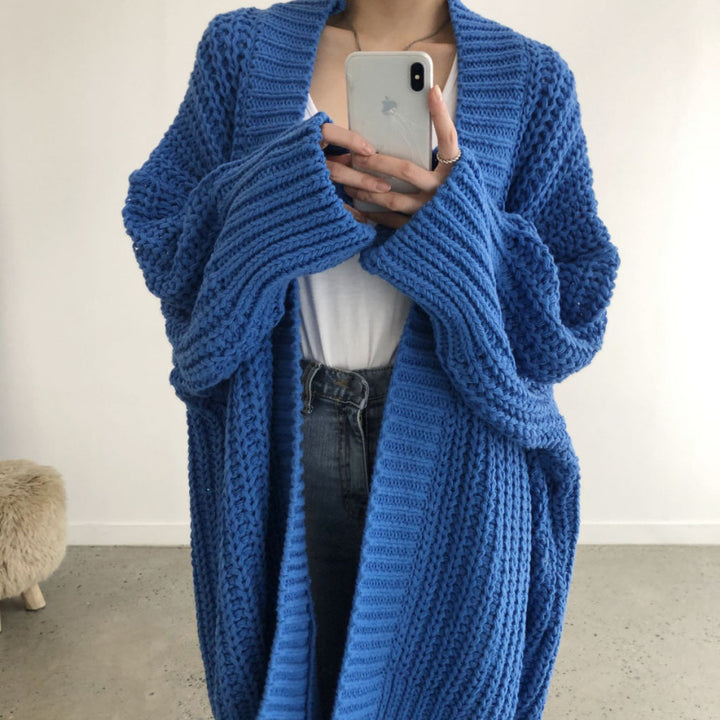 Oversized casual knit cardigan for women with open front Lune London