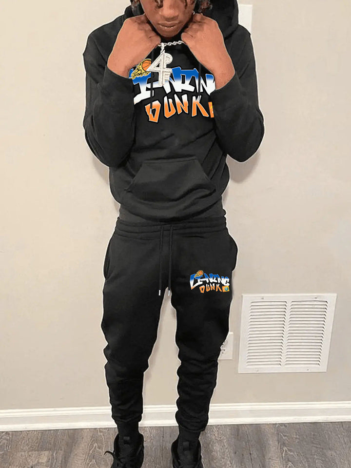 Women's sporty hoodie and jogger pants set with creative basketball design Lune London