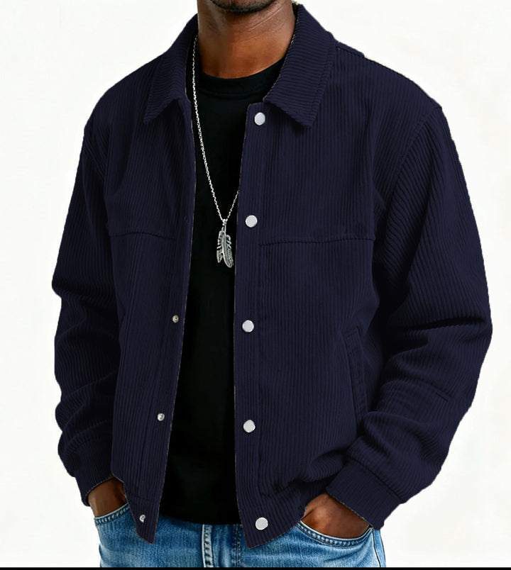 Men's cord jacket with pockets and quilted design Lune London
