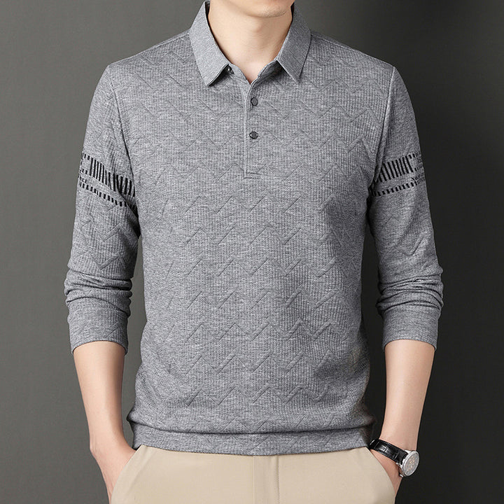 Long sleeve polo shirt for men with structured design and elegant accents Lune London