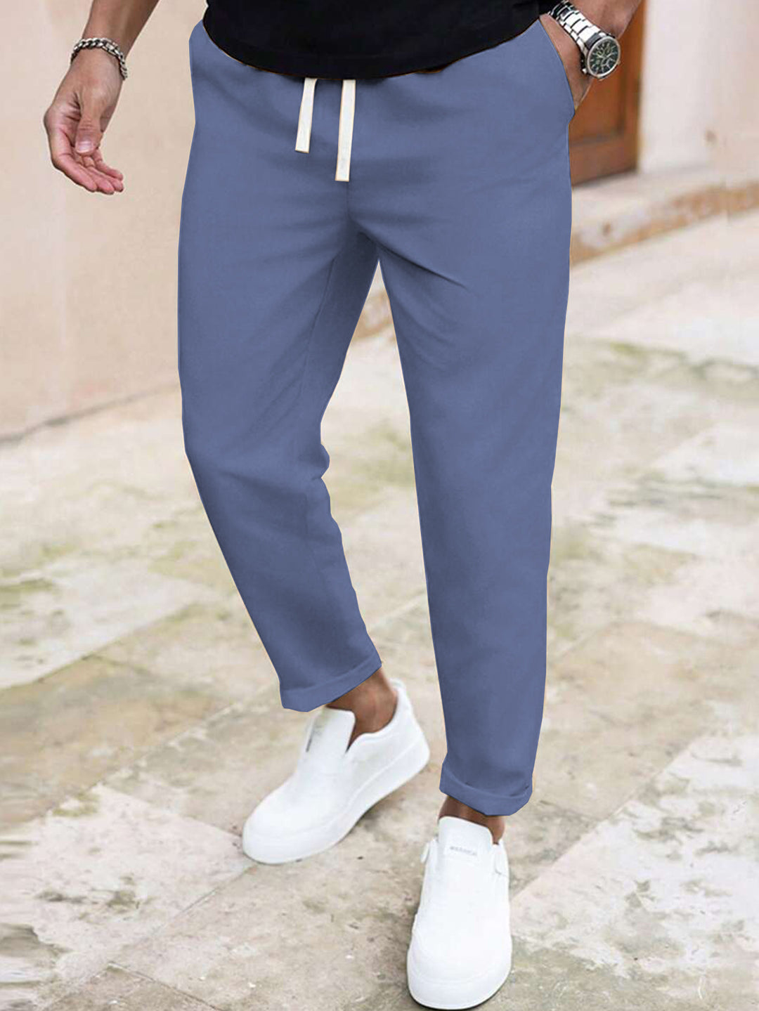 Casual men's jogger pants with adjustable waistband Lune London