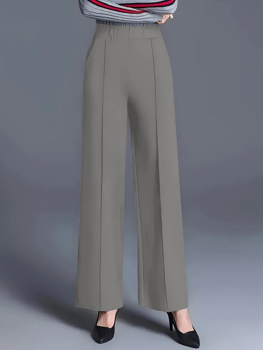 Women's Wide High-Waisted Trousers with Elegant Pleats Lune London