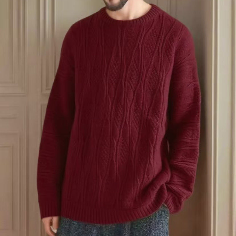 Chunky knit sweater for women with a unique honeycomb pattern and a high collar Lune London