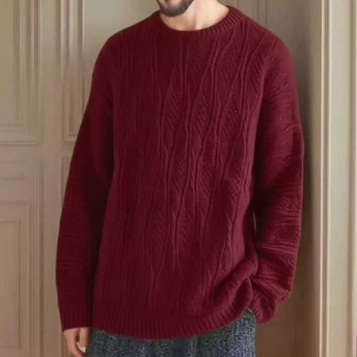 Chunky knit sweater for women with a unique honeycomb pattern and a high collar Lune London
