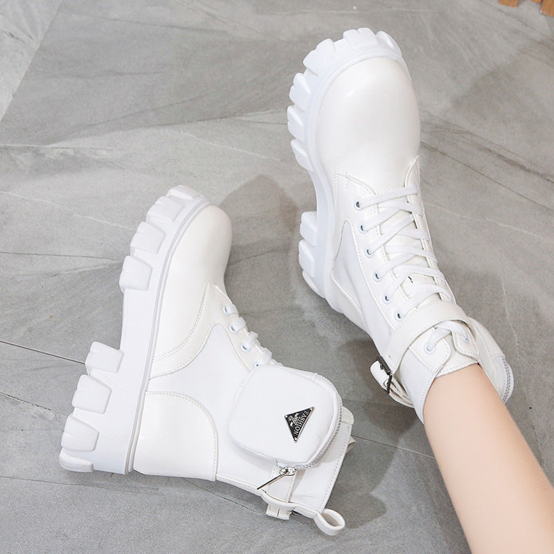 Women Chunky Boots with Practical Side Pocket Design Lune London