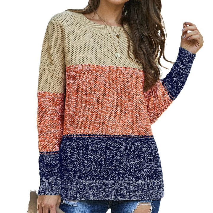 Knit sweater for women with a casual color block design Lune London