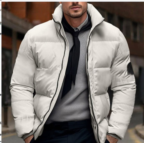 Quilted winter jacket for men with high collar and customizable closure Lune London