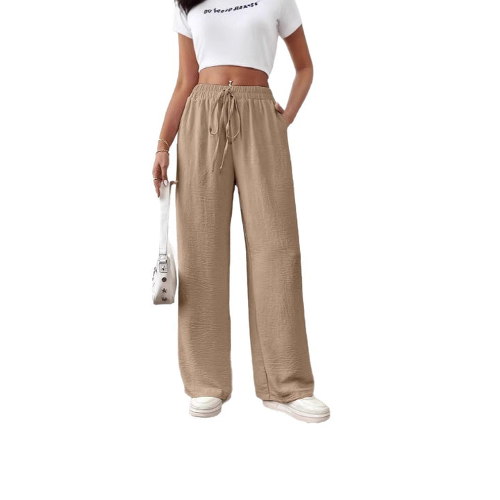 Loose linen pants for women with elastic waist and side pockets Lune London