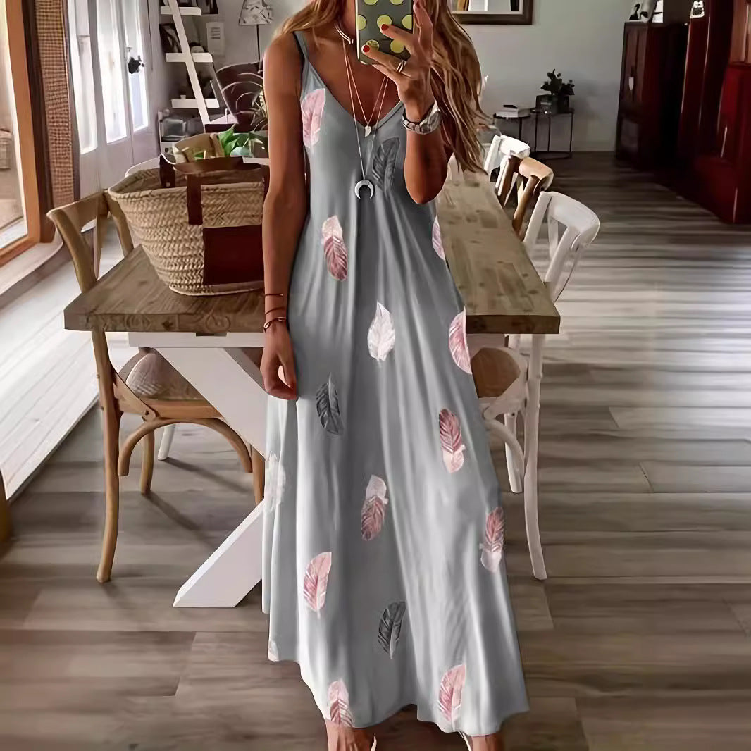 Lune London Leaf Print Maxi Dress