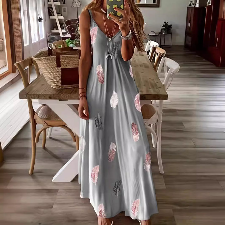 Lune London Leaf Print Maxi Dress