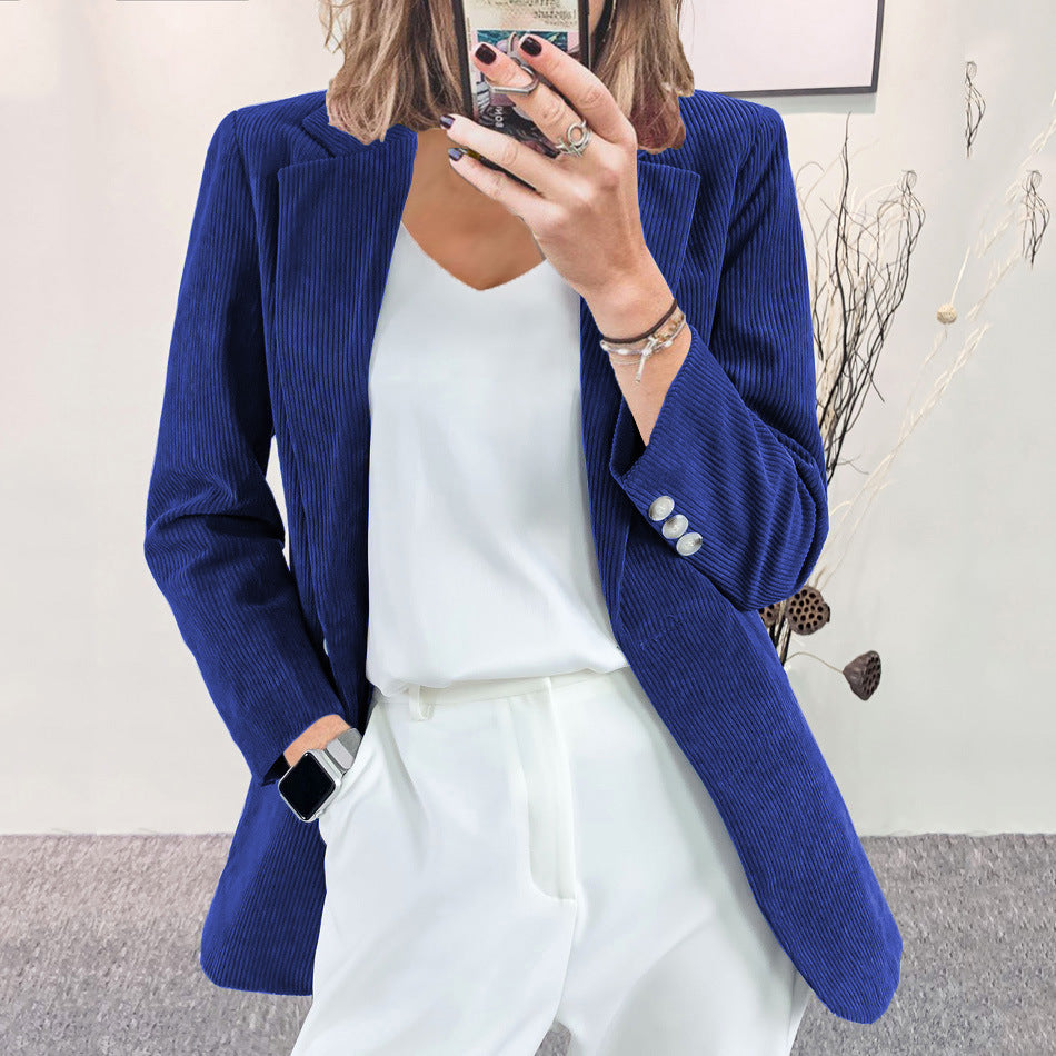 Women's cord blazer with fine texture and elegant details Lune London