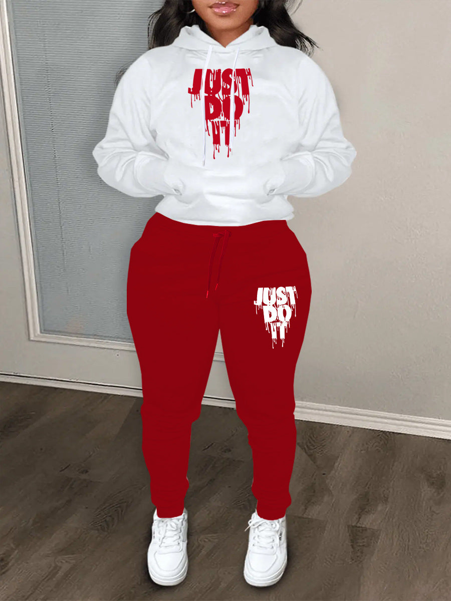 Women's hoodie set and jogger pants with modern graphic print Lune London