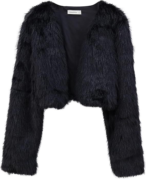 Ladies Short Plush Open Cut Jacket Lune London