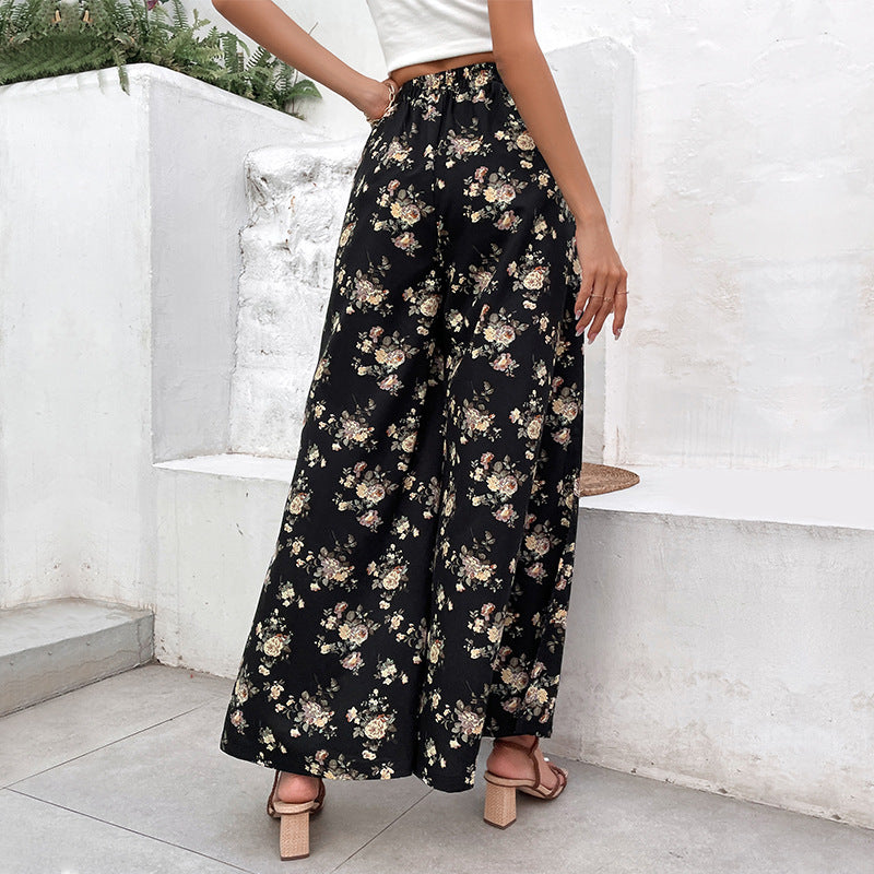 Pantalons Palazzo pour femmes avec motif floral et fentes latérales Chic & Stil