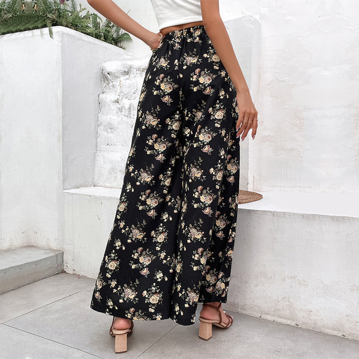 Pantalons Palazzo pour femmes avec motif floral et fentes latérales Chic & Stil