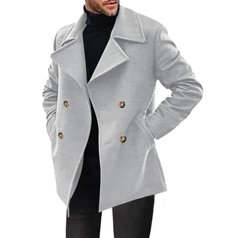 Lune London | Men's Classic Peacoat with Fashionable Lapels and Elegant Button Details