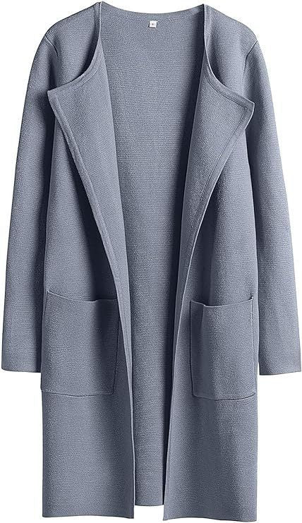 Lune London Women's Open Front Knitted Jacket with Practical Pockets
